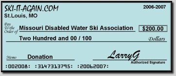 SIA donates to the MO Disabled Water Ski Assoc!
