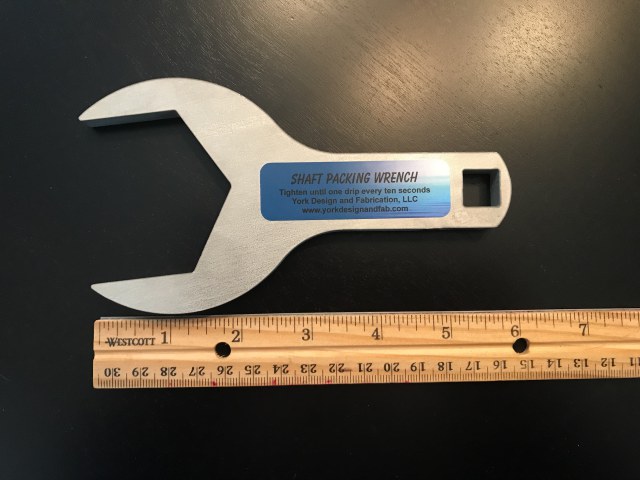 2022 2-1/4" Shaft Packing Wrench by York Design and Fab