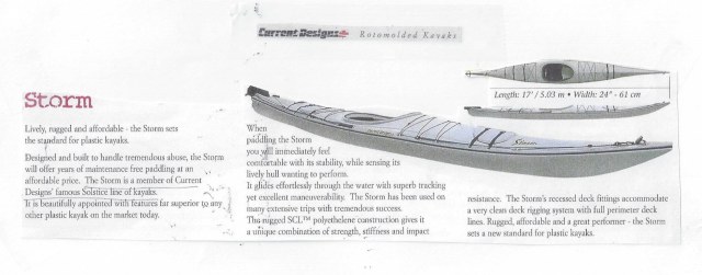 2002 Storm Kayak by Current Designs